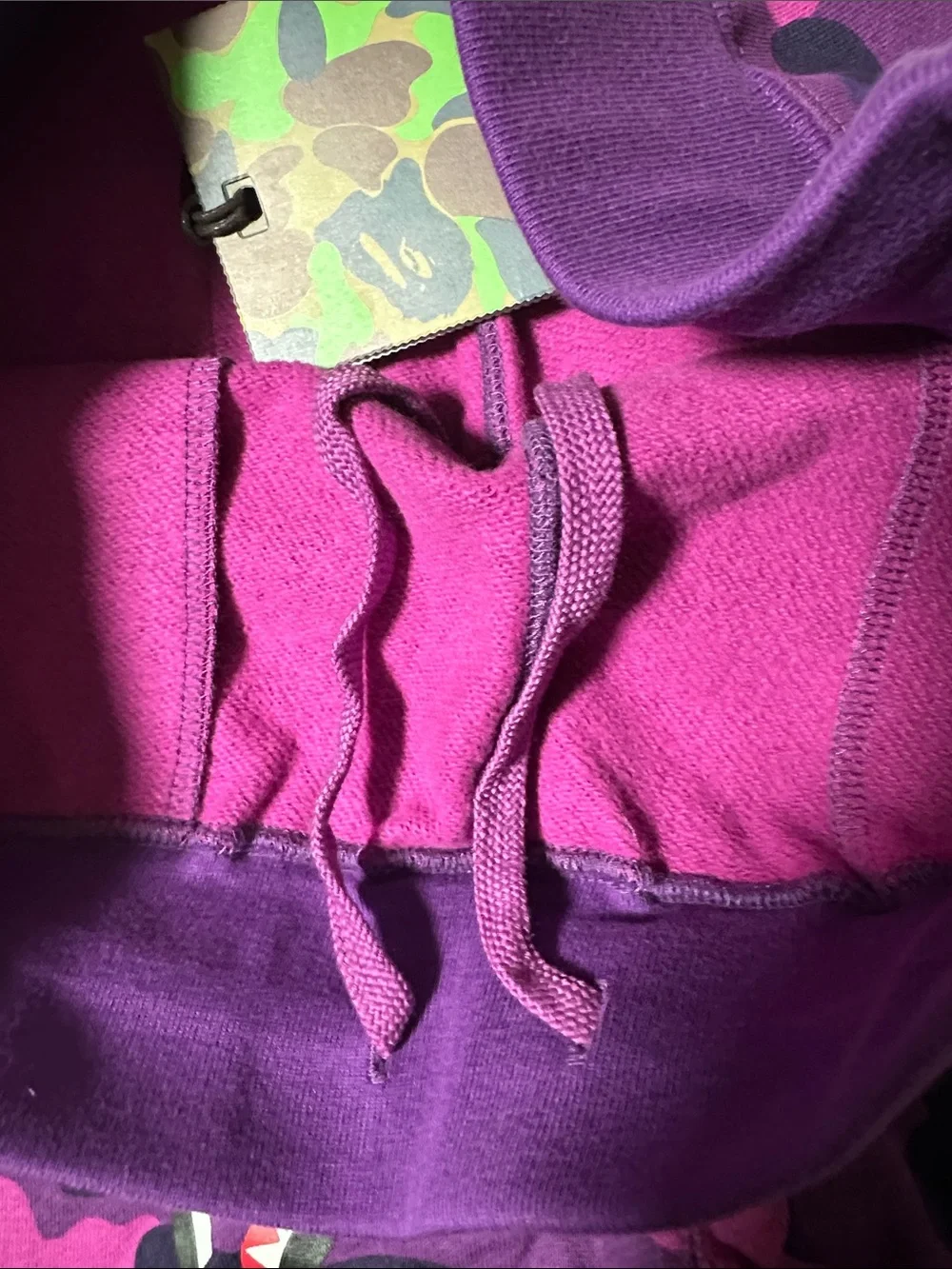 BAPE Color Camo Shark Sweat Shorts Purple Size Large NWT